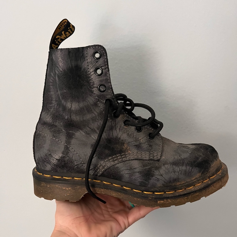 Doc Martens blue black tie dye